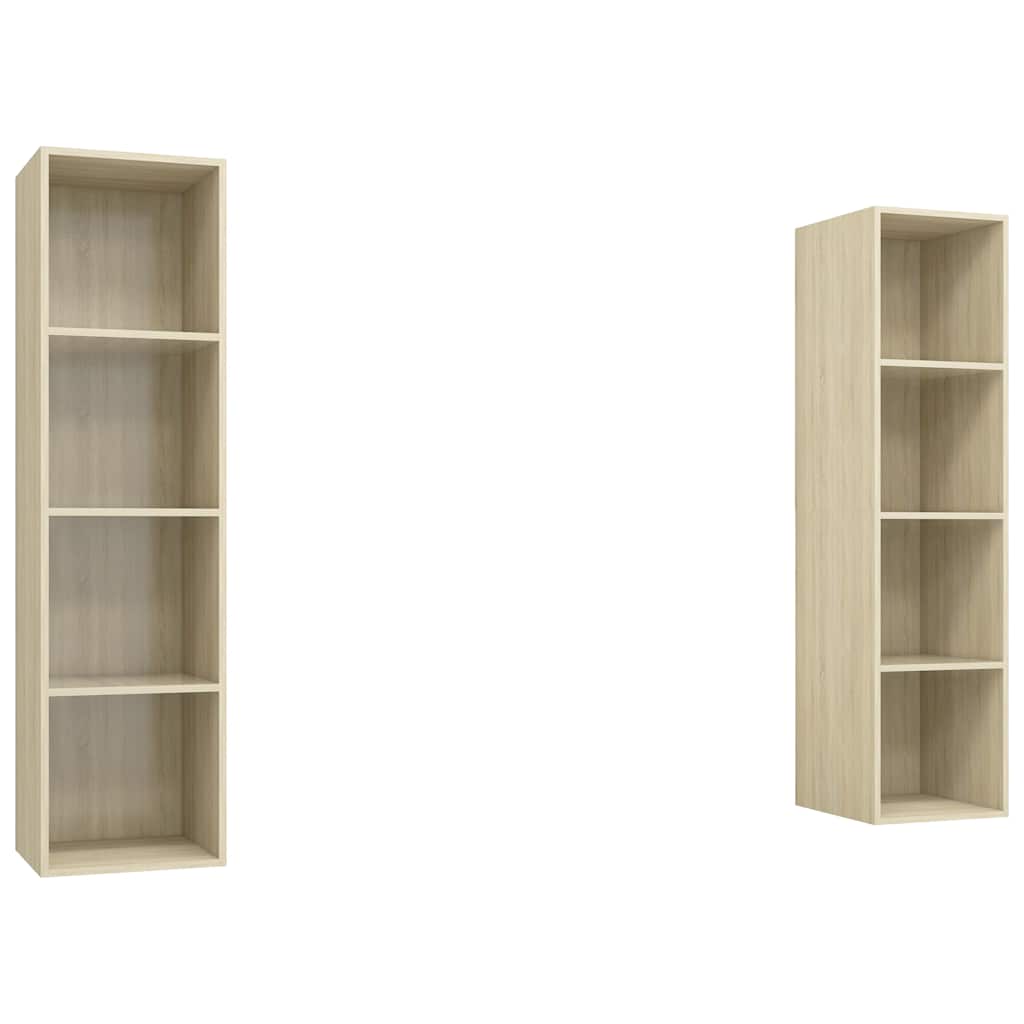 2 Piece Wall-mounted TV Cabinet Set Sonoma Oak Engineered Wood