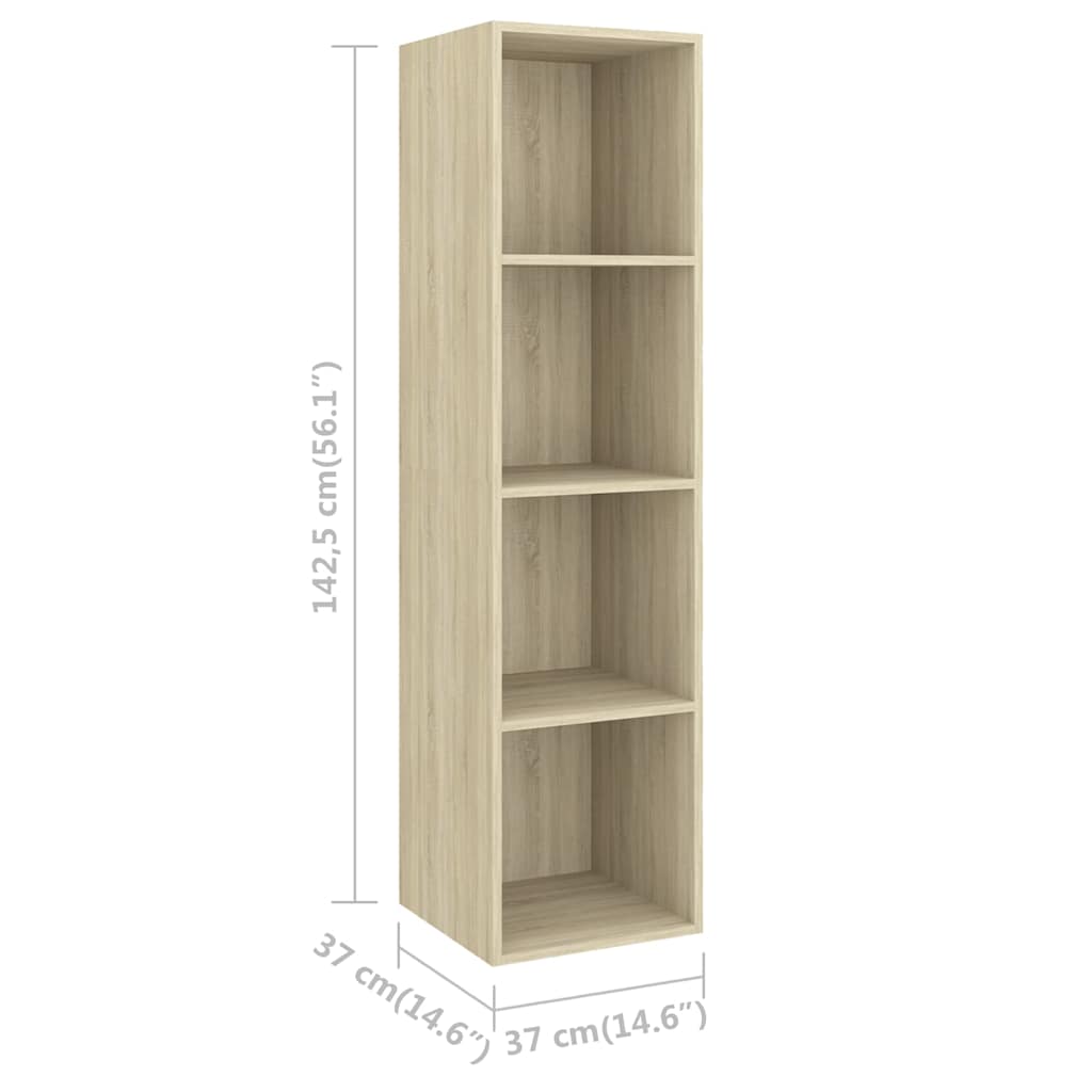 2 Piece Wall-mounted TV Cabinet Set Sonoma Oak Engineered Wood