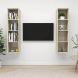 2 Piece Wall-mounted TV Cabinet Set Sonoma Oak Engineered Wood