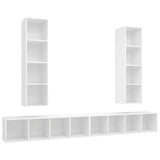 4 Piece Wall-mounted TV Cabinet Set White Engineered Wood