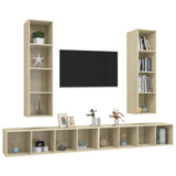 Wall-mounted TV Cabinets 4 pcs Sonoma Oak Engineered Wood - Side View
