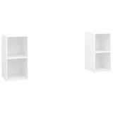 TV Cabinets 2 pcs White 72x35x36.5 cm Engineered Wood - Front View
