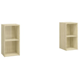 TV Cabinets 2 pcs Sonoma Oak 72x35x36.5 cm Engineered Wood - Front View