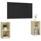 TV Cabinets 2 pcs Sonoma Oak 72x35x36.5 cm Engineered Wood - Side View
