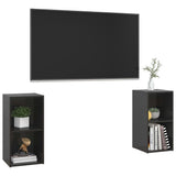 TV Cabinets 2 pcs High Gloss Black 72x35x36.5 cm Engineered Wood - Side View