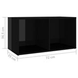 TV Cabinets 2 pcs High Gloss Black 72x35x36.5 cm Engineered Wood - Extra Image