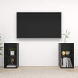 2 Piece TV Cabinet Set High Gloss Black 72x35x36,5 cm Engineered Wood