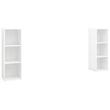 TV Cabinets 2 pcs White 107x35x37 cm Engineered Wood - Front View