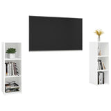 TV Cabinets 2 pcs White 107x35x37 cm Engineered Wood - Side View