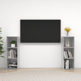 TV Cabinets 2 pcs Concrete Grey 107x35x37 cm Engineered Wood