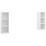 TV Cabinets 2 pcs High Gloss White 107x35x37 cm Engineered Wood
