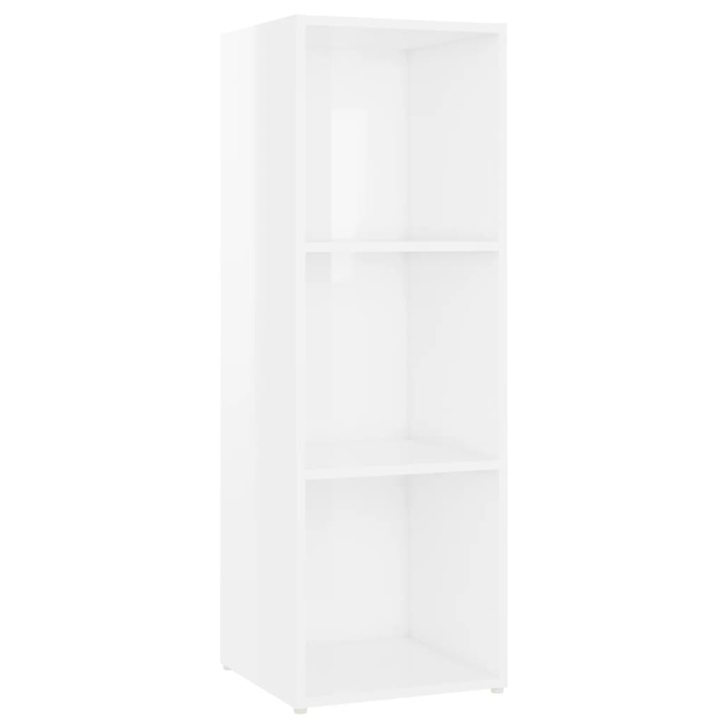 TV Cabinets 2 pcs High Gloss White 107x35x37 cm Engineered Wood