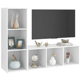 TV Cabinets 2 pcs White 107x35x37 cm Engineered Wood
