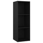 2 Piece TV Cabinet Set Black 107x35x37 cm Engineered Wood