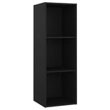 TV Cabinets 2 pcs Black 107x35x37 cm Engineered Wood - Close-Up Angle