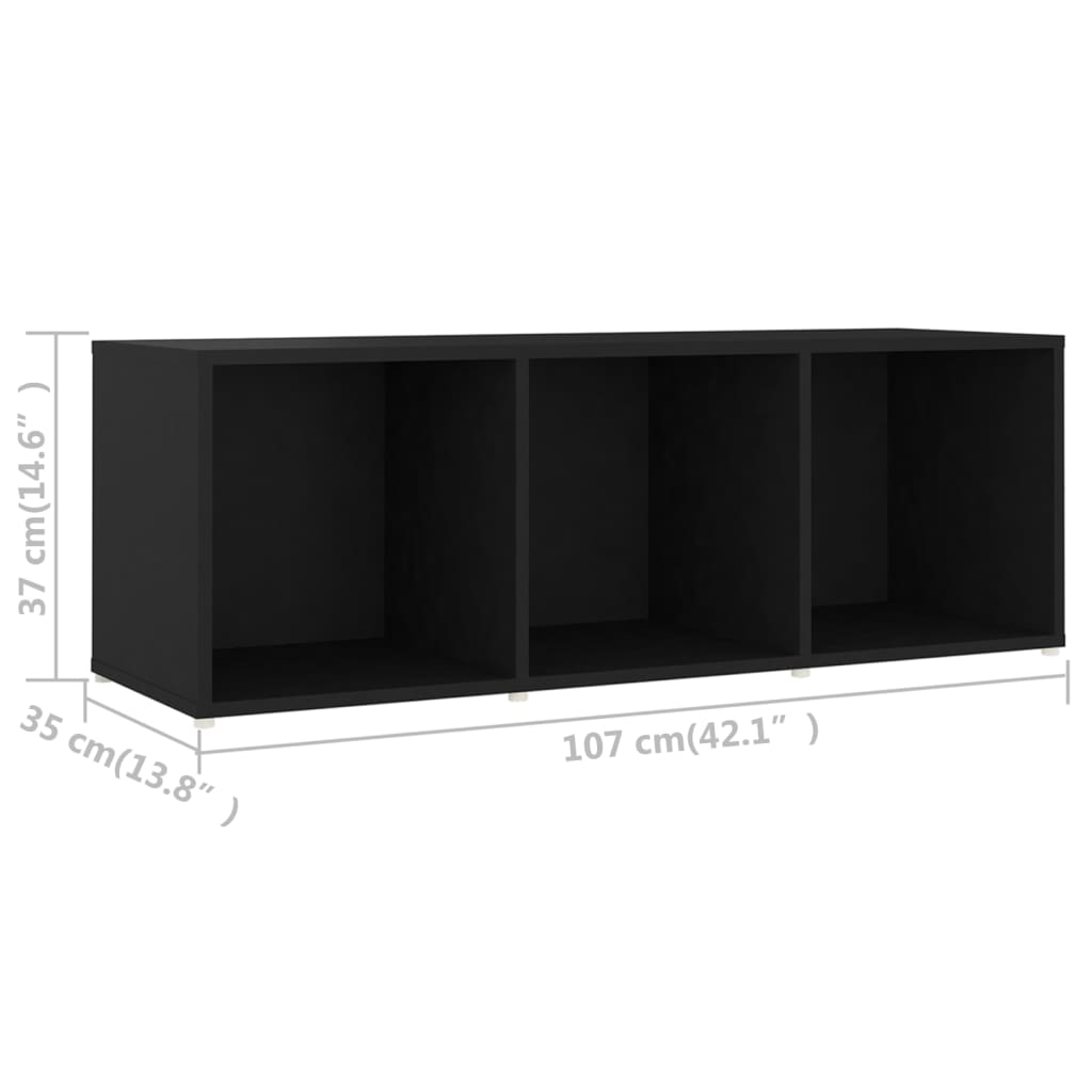 TV Cabinets 2 pcs Black 107x35x37 cm Engineered Wood
