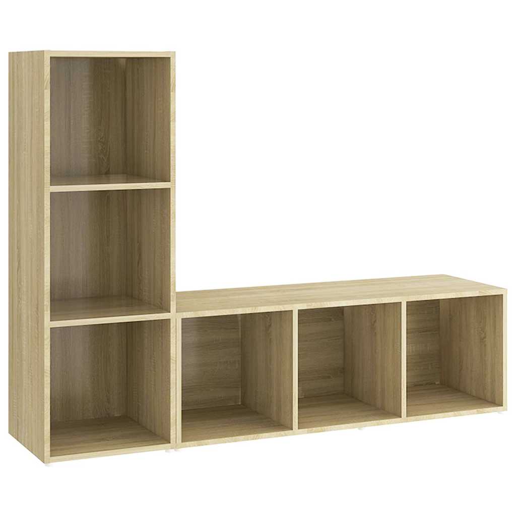 2 Piece TV Cabinet Set Sonoma Oak 107x35x37 cm Engineered Wood