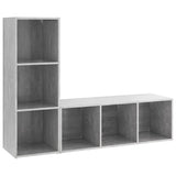 TV Cabinets 2 pcs Concrete Grey 107x35x37 cm Engineered Wood