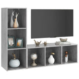 TV Cabinets 2 pcs Concrete Grey 107x35x37 cm Engineered Wood - Side View