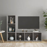 TV Cabinets 2 pcs Concrete Grey 107x35x37 cm Engineered Wood