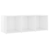 2 Piece TV Cabinet Set High Gloss White 107x35x37 cm Engineered Wood