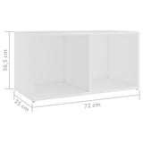 2 Piece TV Cabinet Set White 72x35x36,5 cm Engineered Wood