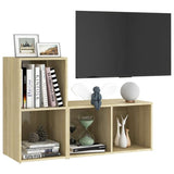 TV Cabinets 2 pcs Sonoma Oak 72x35x36.5 cm Engineered Wood - Side View