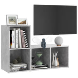 TV Cabinets 2 pcs Concrete Grey 72x35x36.5 cm Engineered Wood - Side View