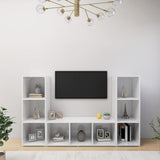 TV Cabinets 3 pcs White 107x35x37 cm Engineered Wood