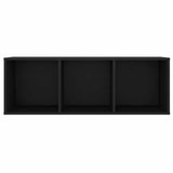 3 Piece TV Cabinet Set Black 107x35x37 cm Engineered Wood - 45-Degree Angle