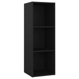 3 Piece TV Cabinet Set Black 107x35x37 cm Engineered Wood