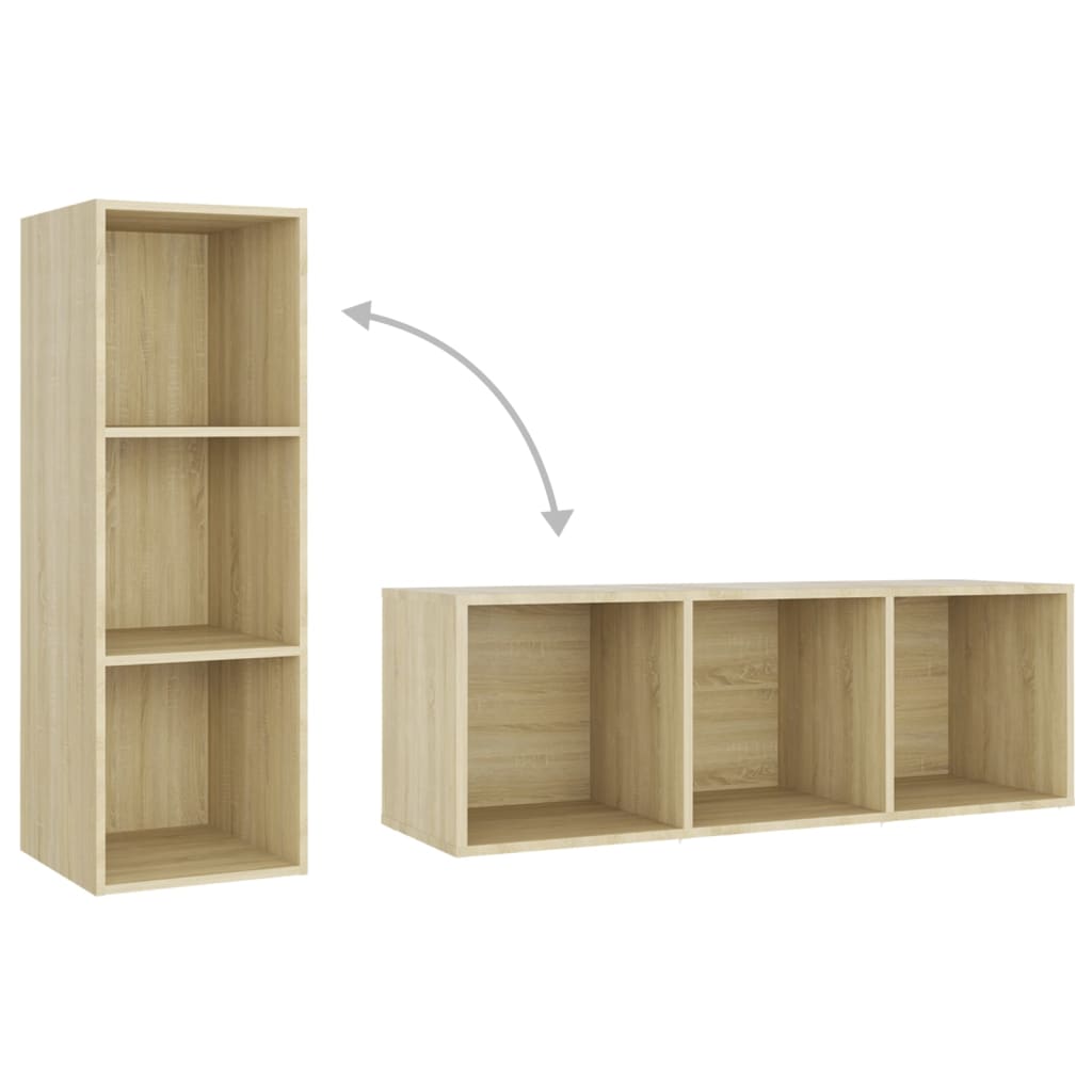 TV Cabinets 3 pcs Sonoma Oak 107x35x37 cm Engineered Wood