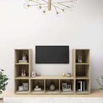 3 Piece TV Cabinet Set Sonoma Oak 107x35x37 cm Engineered Wood
