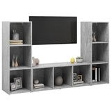 TV Cabinets 3 pcs Concrete Grey 107x35x37 cm Engineered Wood