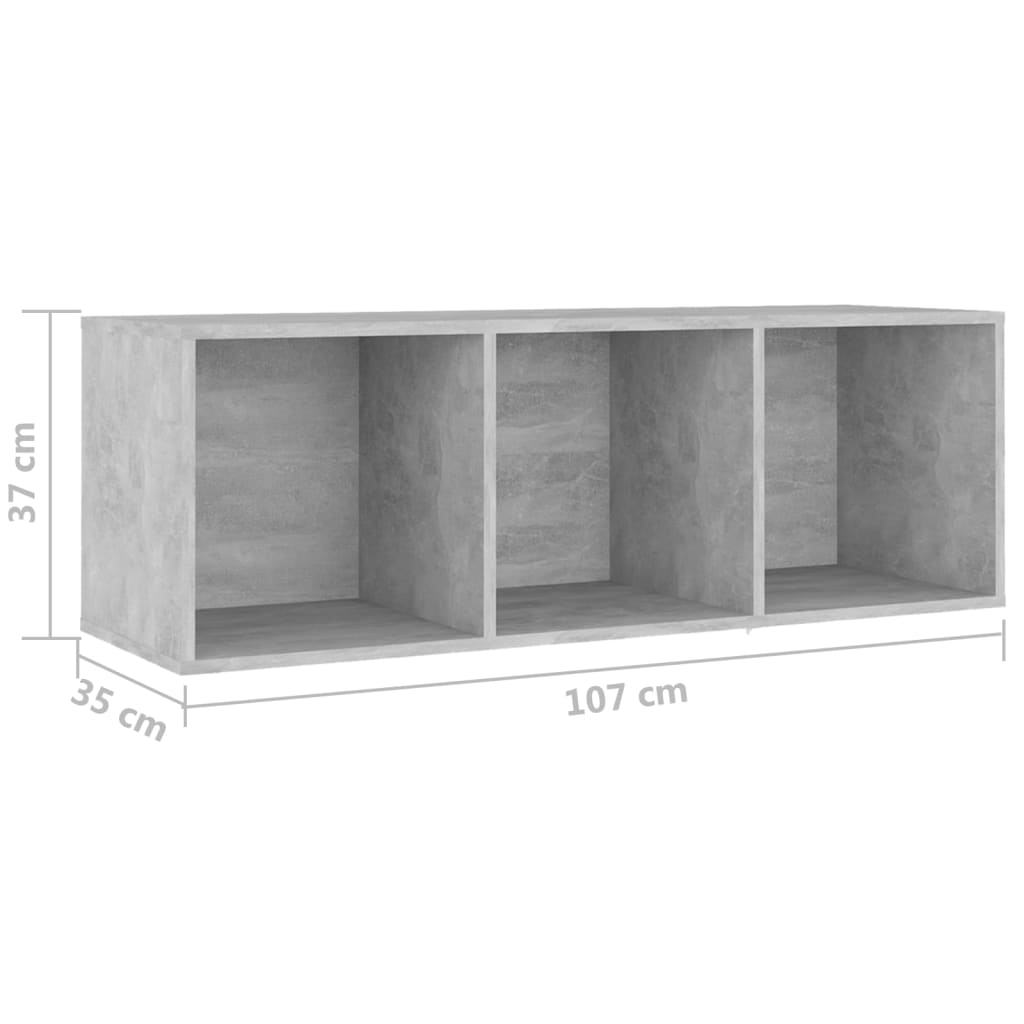 TV Cabinets 3 pcs Concrete Grey 107x35x37 cm Engineered Wood