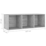 TV Cabinets 3 pcs Concrete Grey 107x35x37 cm Engineered Wood