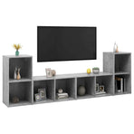 4 Piece TV Cabinet Set Concrete Grey 72x35x36,5 cm Engineered Wood