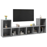 TV Cabinets 4 pcs Concrete Grey 72x35x36.5 cm Engineered Wood - Side View