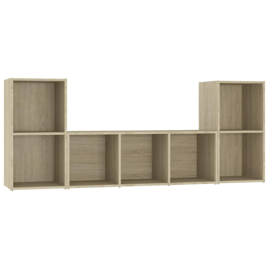 3 Piece TV Cabinet Set Sonoma Oak Engineered Wood