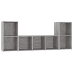 3 Piece TV Cabinet Set Concrete Grey Engineered Wood
