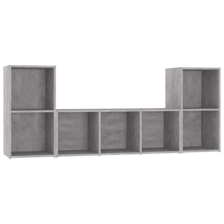 3 Piece TV Cabinet Set Concrete Grey Engineered Wood