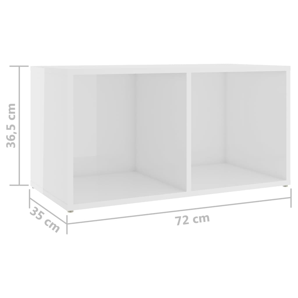 3 Piece TV Cabinet Set High Gloss White Engineered Wood