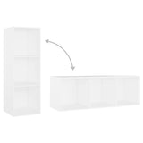 TV Cabinets 4 pcs White 107x35x37 cm Engineered Wood - Close-Up Angle