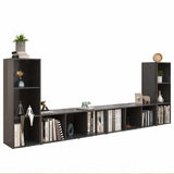 4 Piece TV Cabinet Set Grey 107x35x37 cm Engineered Wood