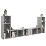 TV Cabinets 4 pcs Concrete Grey 107x35x37 cm Engineered Wood