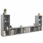 4 Piece TV Cabinet Set Concrete Grey 107x35x37 cm Engineered Wood