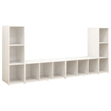TV Cabinets 4 pcs High Gloss White 107x35x37 cm Engineered Wood - Front View