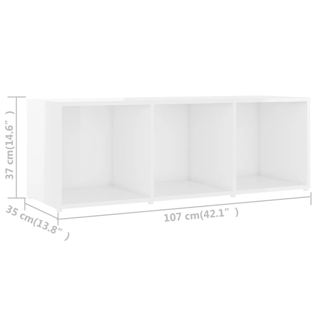 TV Cabinets 4 pcs High Gloss White 107x35x37 cm Engineered Wood