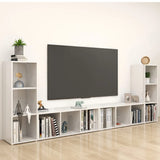 TV Cabinets 4 pcs High Gloss White 107x35x37 cm Engineered Wood