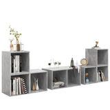 6 Piece TV Cabinet Set Concrete Grey Engineered Wood - Side View